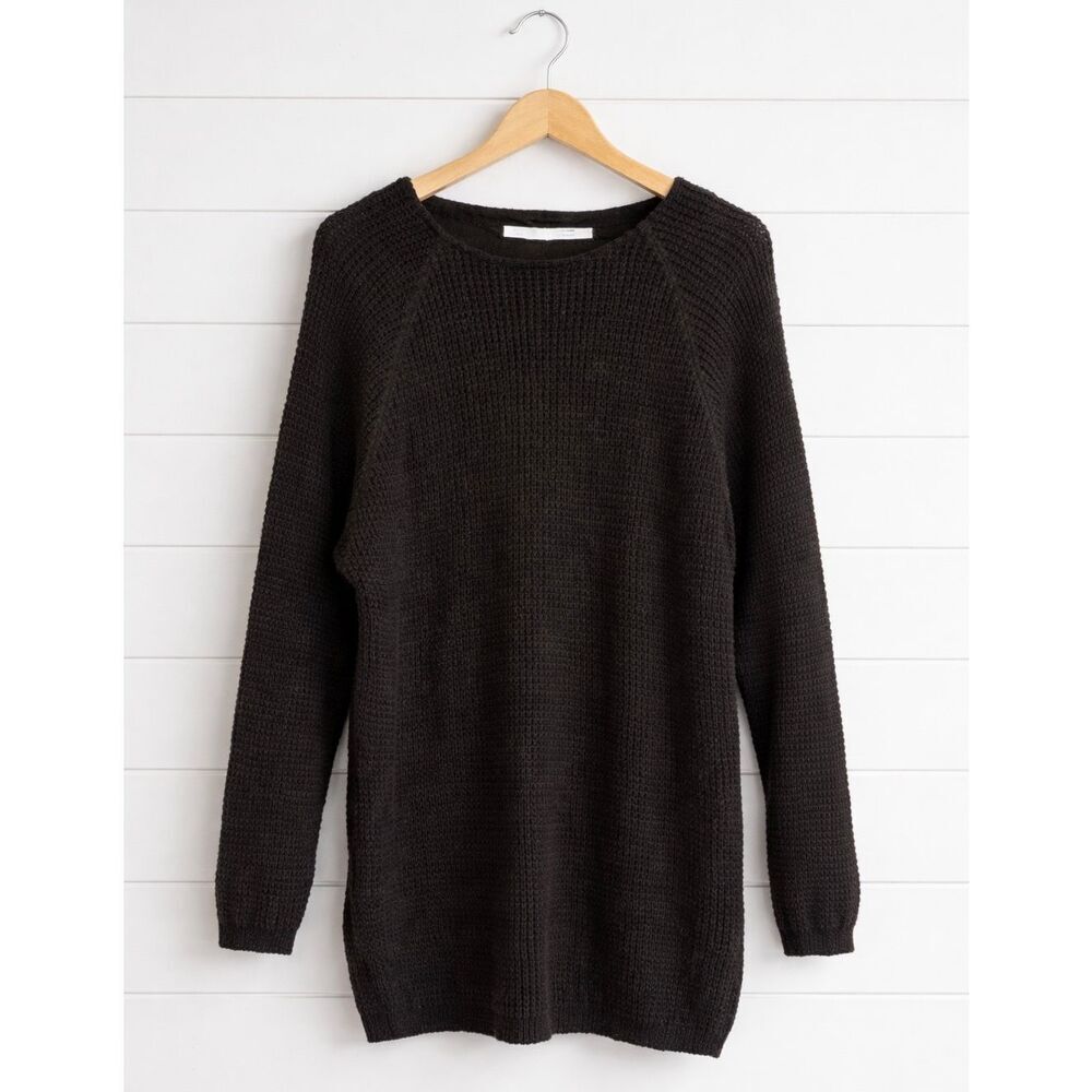 Robert Scott Vintage LTD black linen cotton blend woven sweater size M